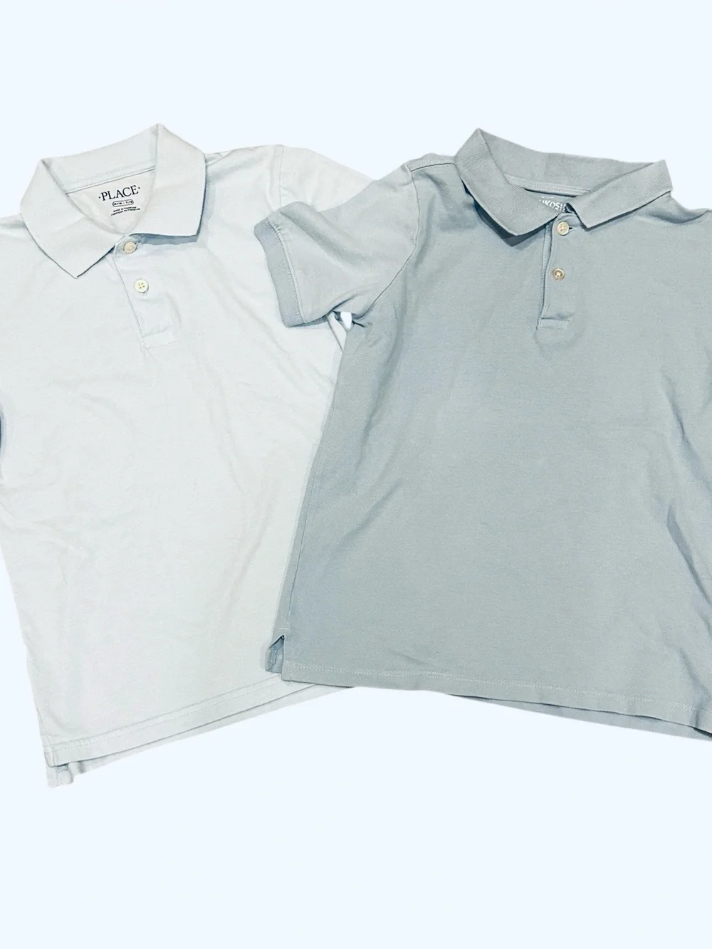 Children’s Place & Osh Kosh Boys’ Light Blue Short Sleeve Polo Lot of 2 Size 7/8